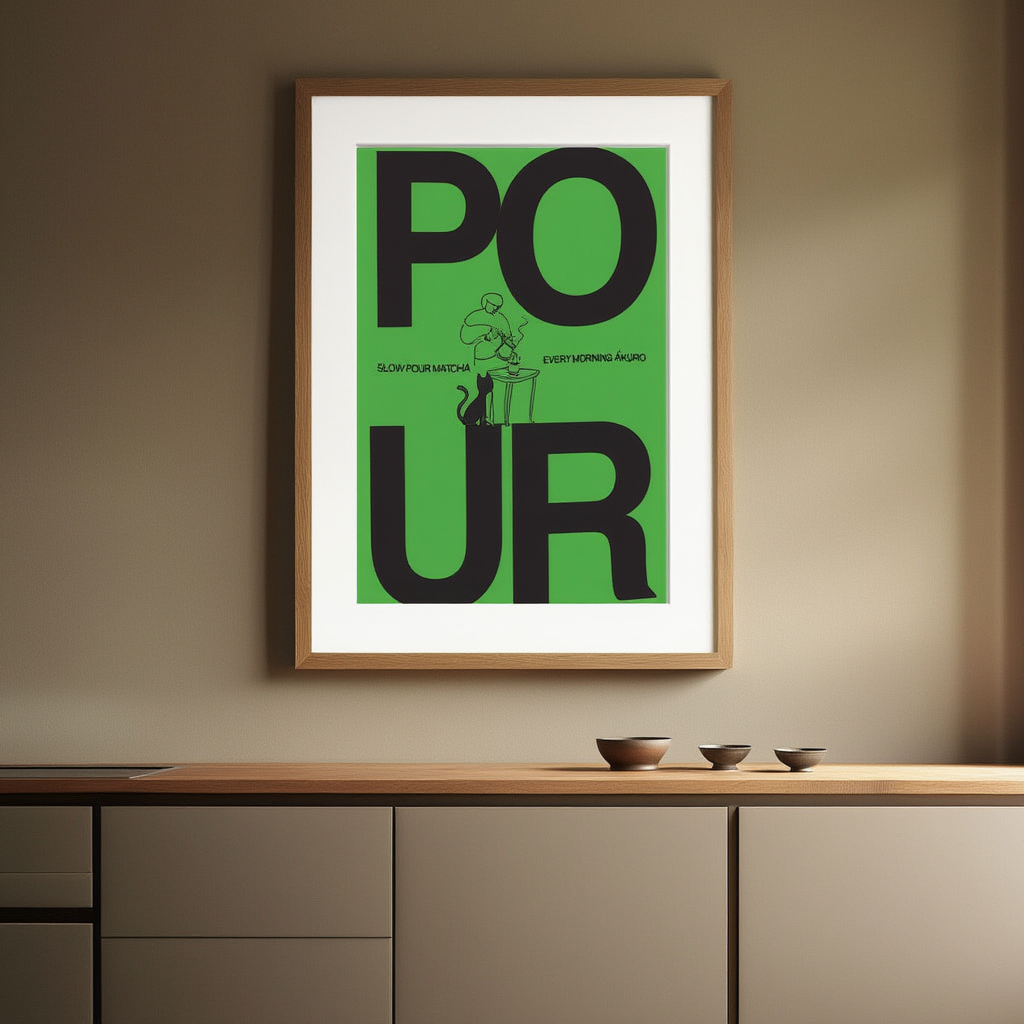 Slow Pour Matcha – Modern Minimalist Art Print
