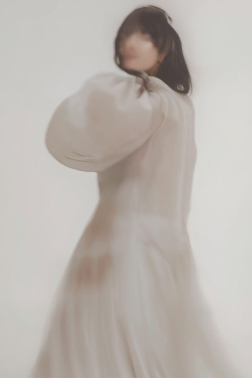 Ethereal Motion – Blurry Female Silhouette Art Print - Hakyarts