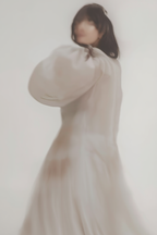 Ethereal Motion – Blurry Female Silhouette Art Print - Hakyarts