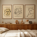 Set of 3 Minimalist Prints – Matisse Line Art - Hakyarts