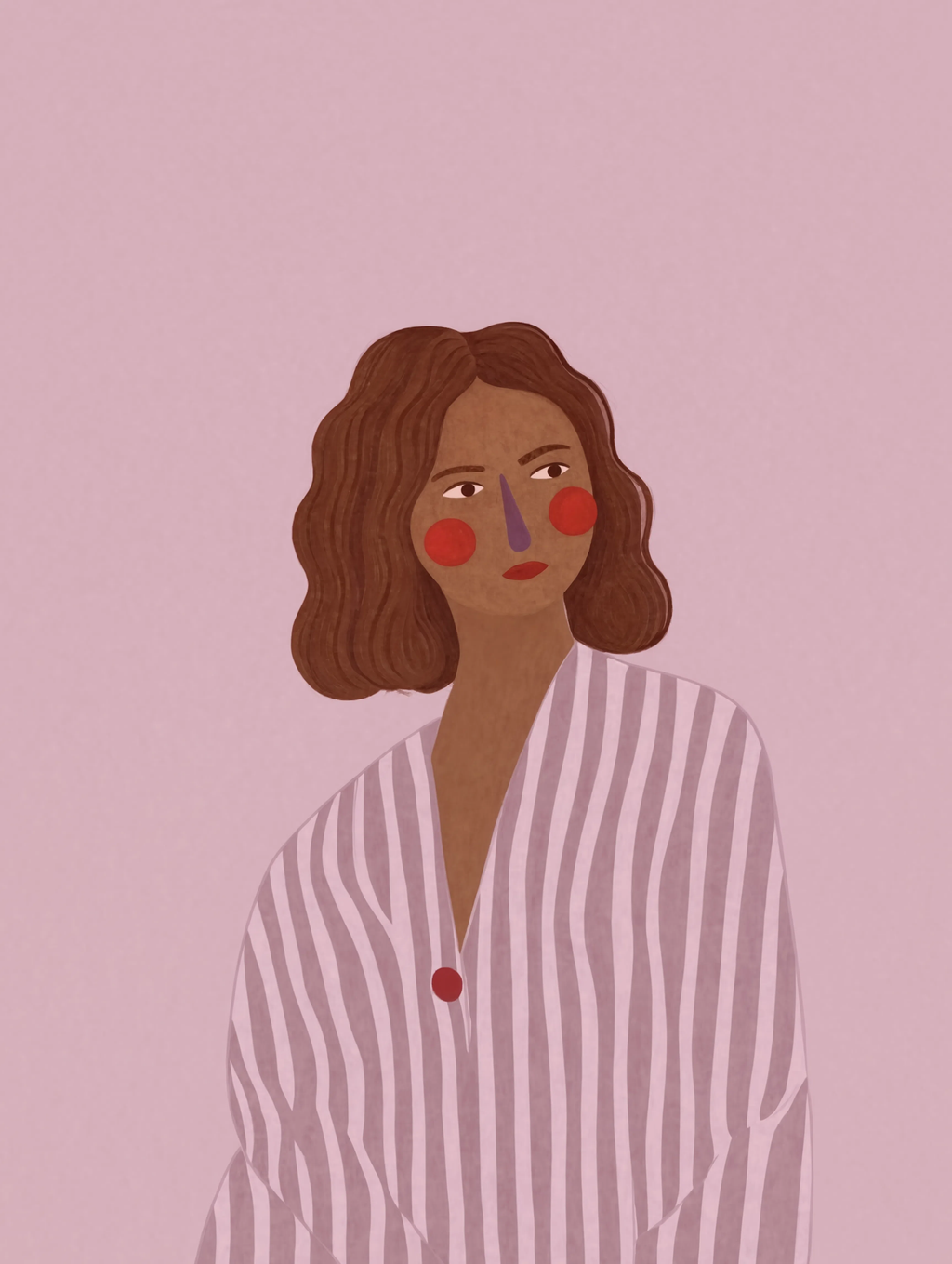 Colourful Cheeks Muse | Modern Figurative Art Print