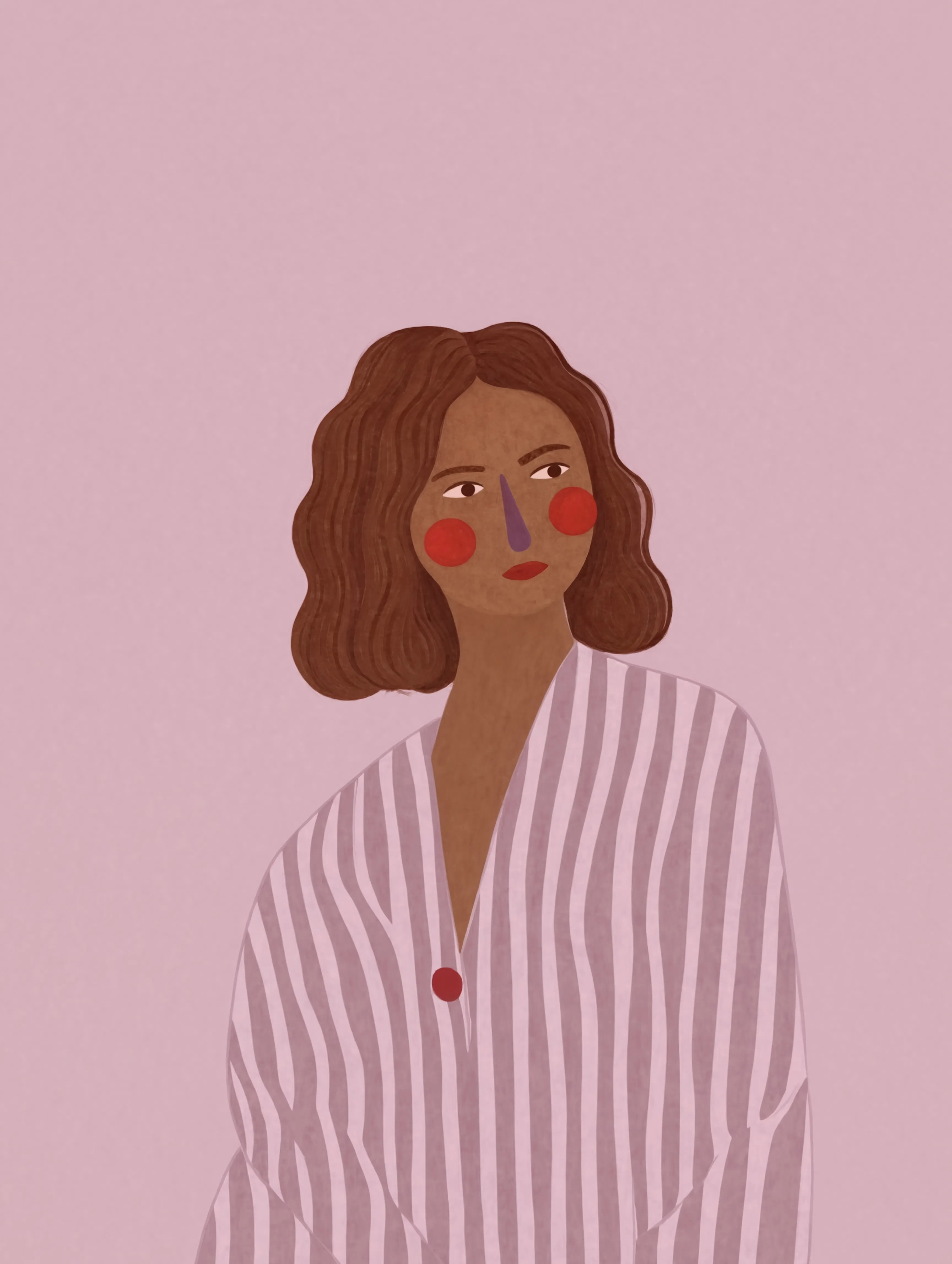 Colourful Cheeks Muse | Modern Figurative Art Print