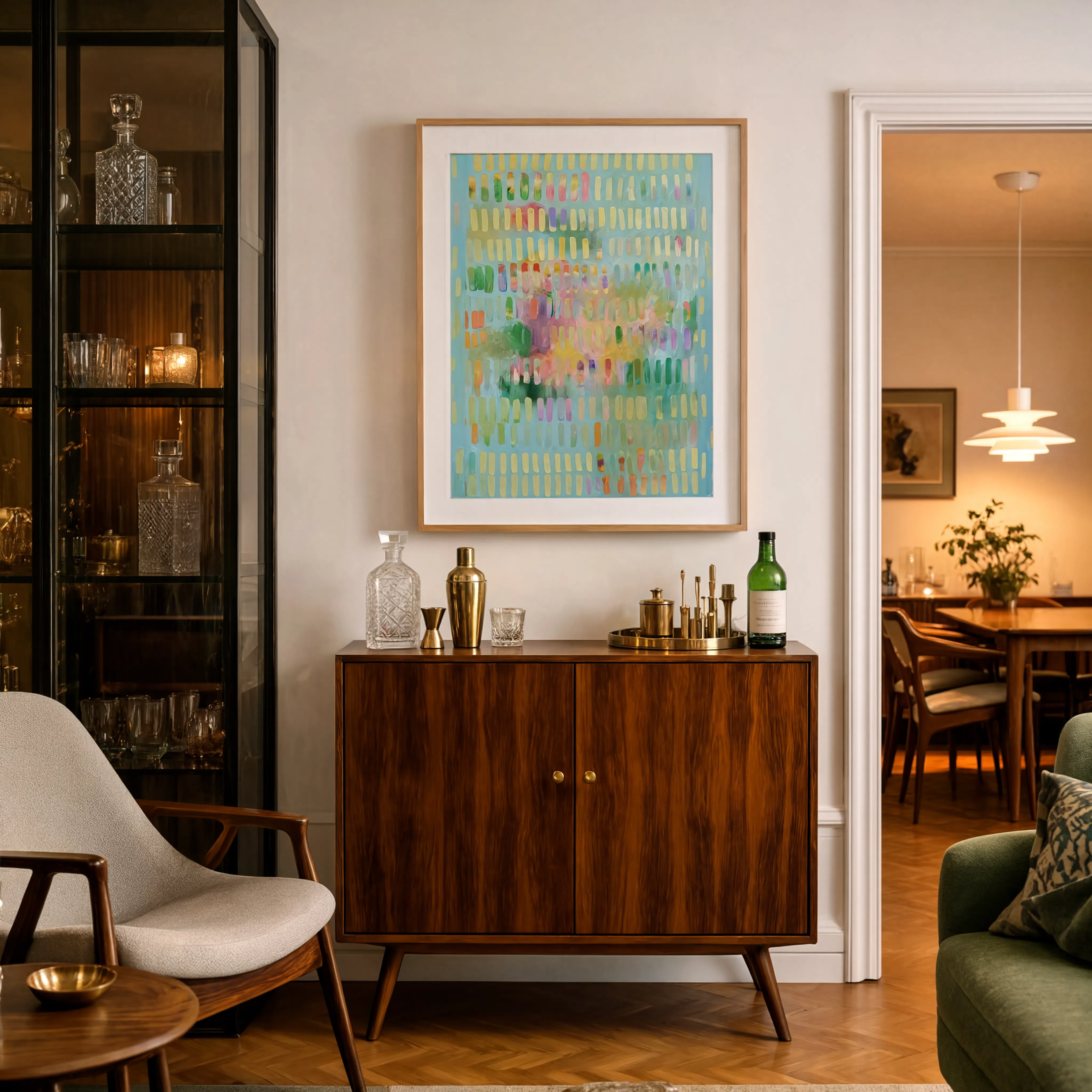 Dashed Pastel Abstract Variation | Modern Abstract Wall Art