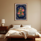 Blue Tibetan Dragon Poster – Mystical Asian Art Print