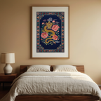 Blue Tibetan Dragon Poster – Mystical Asian Art Print
