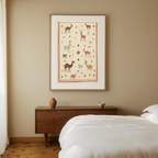 Gabbeh Cream Animals Poster | Tribal-Inspired Art Print