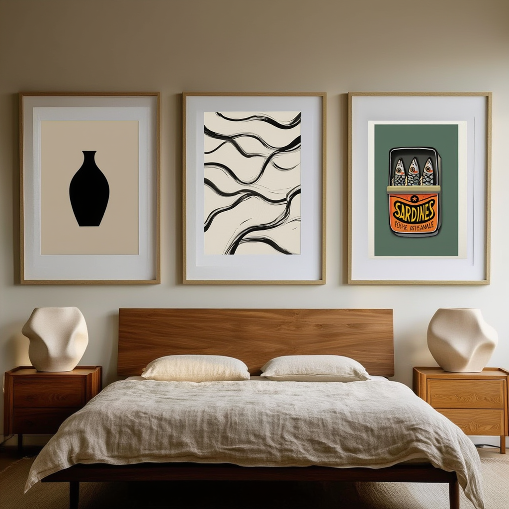 Set of 3 Neutral Tones – Minimalist Abstract Wall Art Prints - Hakyarts