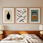 Set of 3 Neutral Tones – Minimalist Abstract Wall Art Prints - Hakyarts
