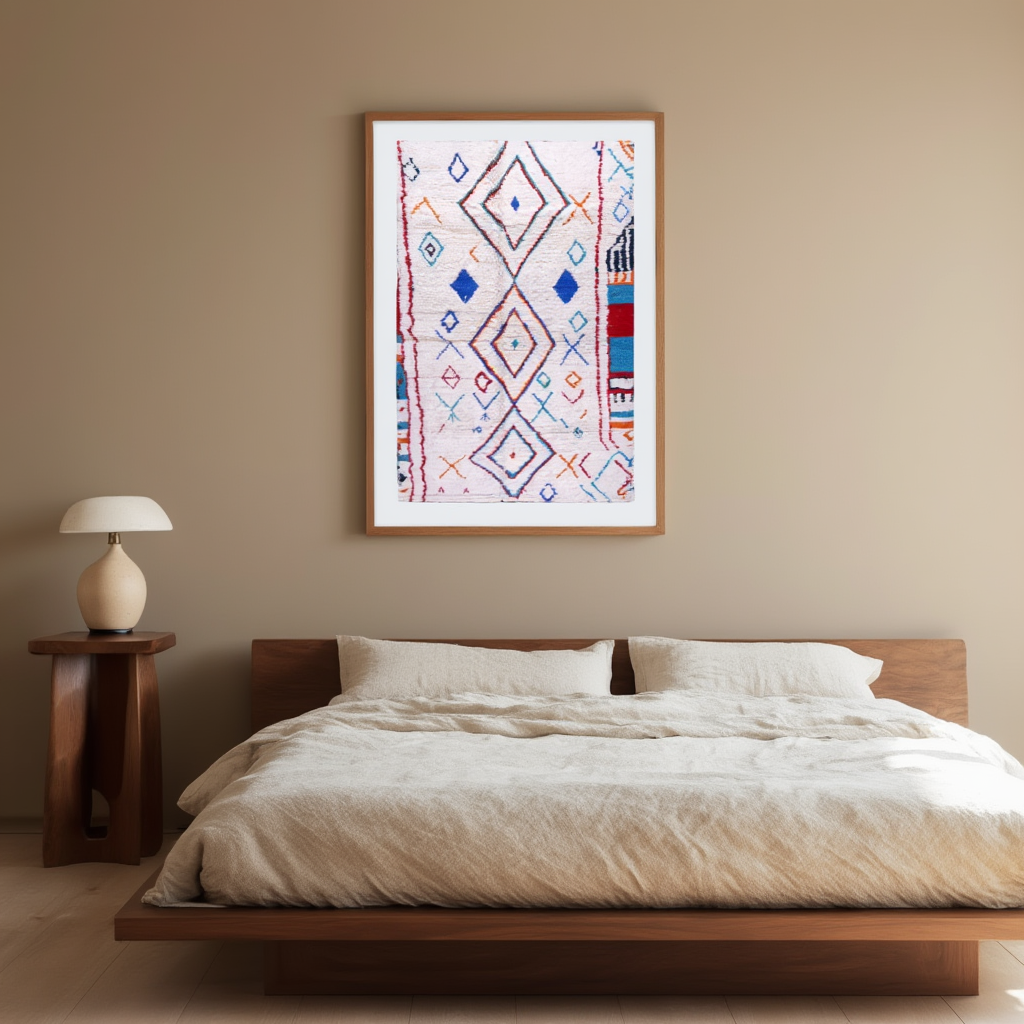 Berber Print – Colorful Diamonds | Vibrant Berber Rug-Inspired Art Print