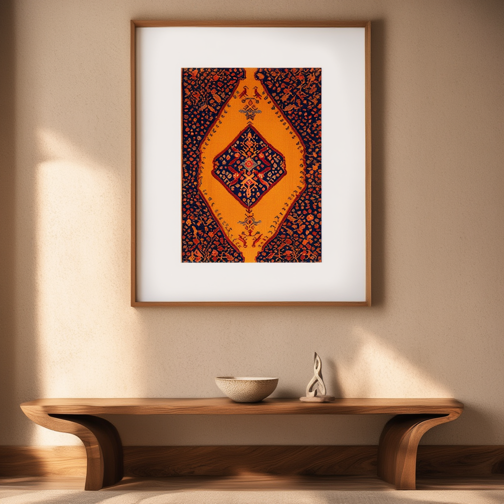 Vibrant Oushak – Saffron Orientalist Rug Print