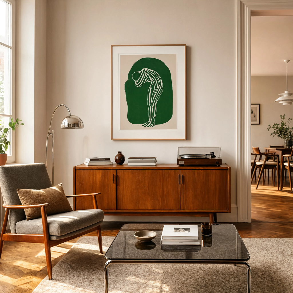 Green Striped Figure | Contemporary Figurative Wall Art
