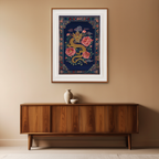 Blue Tibetan Dragon Poster – Mystical Asian Art Print