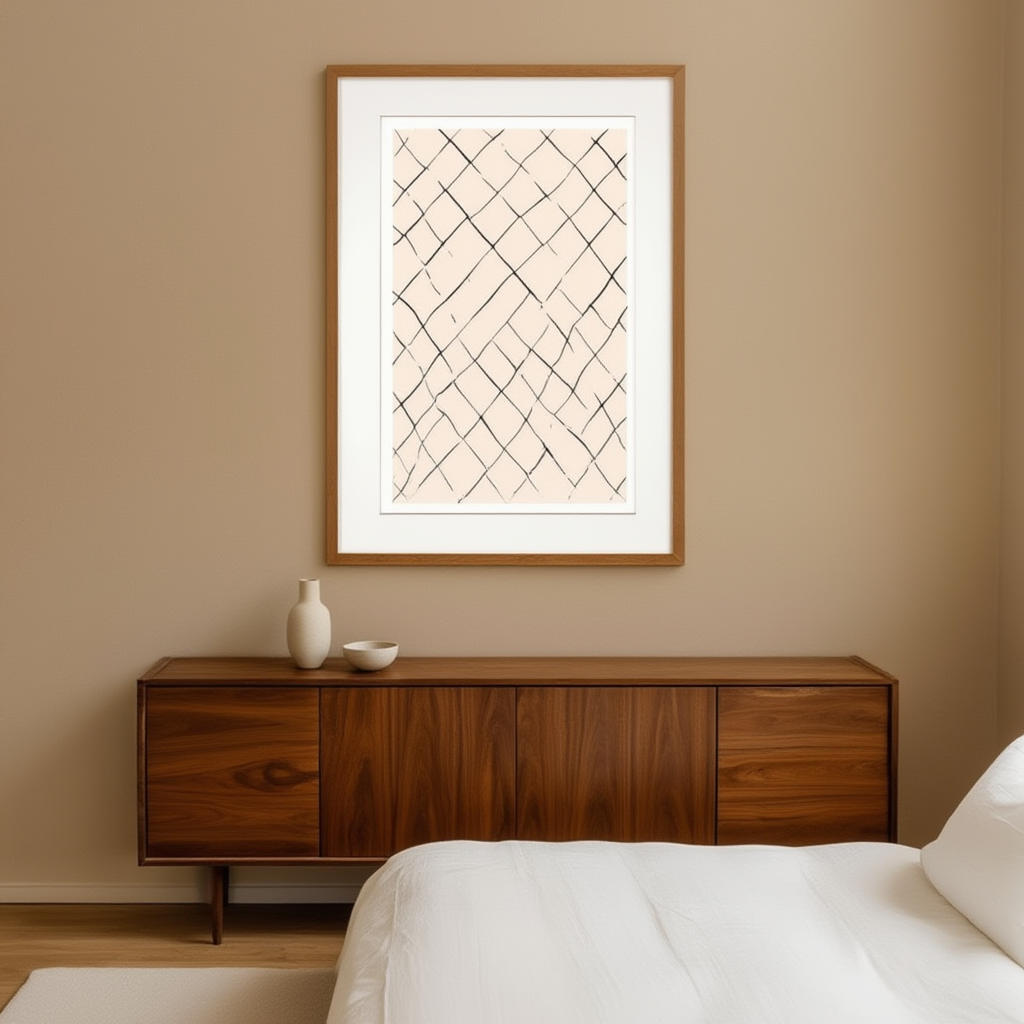 Berber Print – Minimal Grid | Modern Berber Rug-Inspired Art Print