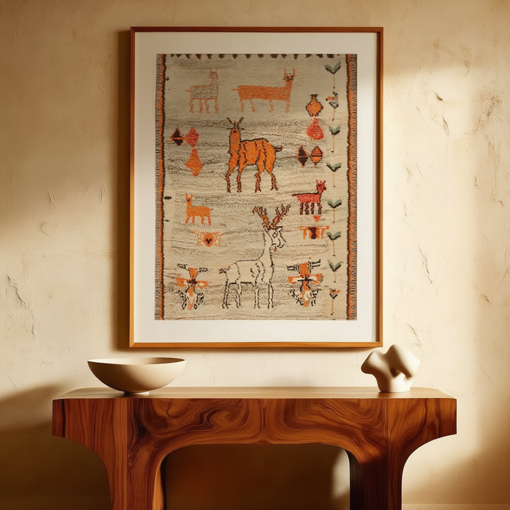 Gabbeh Folk Art Poster 3 | Tribal-Inspired Art Print