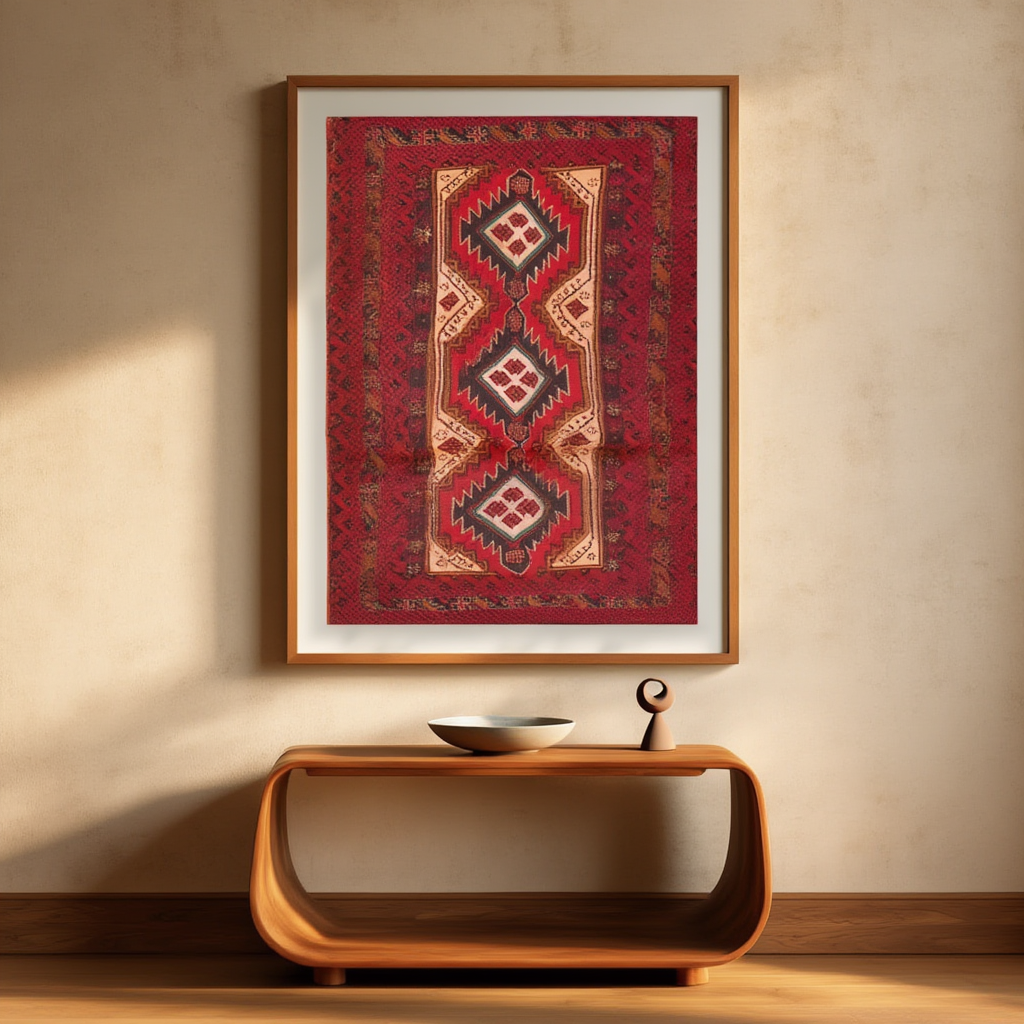 Red Baluchi Rug Variation | Orientalist Art Print Collection
