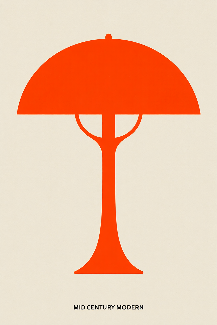 Set of 3 Mid Century Modern Lamps Prints – Retro Minimalist Wall Art - Hakyarts