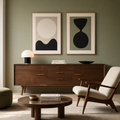 Set of 2 Hourglass Circle | Scandinavian Minimalist Wall Art Prints