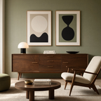 Set of 2 Hourglass Circle | Scandinavian Minimalist Wall Art Prints