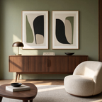 Set of 2 Layered Organic Forms | Nordic Minimalist Wall Art Prints