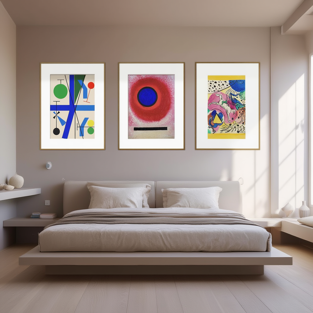 Set of 3 Modern Abstract Prints  – Myriam Thyes & Kandinsky