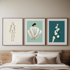 Set of 3 Botanical Female Line Art Prints – Minimalist Modern Wall Art - Hakyarts