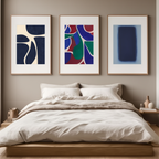 Set of 3 Scandinavian-Inspired Wall Art Prints – Nordic Blue - Hakyarts