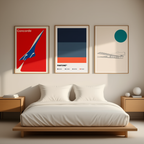 Set of 3 Concorde Modern Shapes Art Prints – Geometric Contemporary Wall Decor - Hakyarts