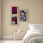 Set of 3 Red Undertones Art Prints – Bold & Contemporary Wall Decor - Hakyarts