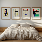 Set of 4 – Geometric Abstraction & Modernist Harmony - Hakyarts