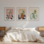 Set of 3 Art Prints  – Floral Vase Collection - Hakyarts
