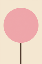 Set of 3 Round Pink Minimalist Prints – Modern Abstract Wall Art - Hakyarts