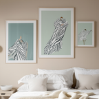 Set of 3 Abstract Figurative Female Silhouette Art Prints – Modern Wall Decor - Hakyarts