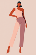 Female Silhouette – Set of 4 Modern Wall Art Prints - Hakyarts