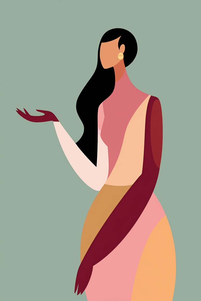 Female Silhouette – Set of 4 Modern Wall Art Prints