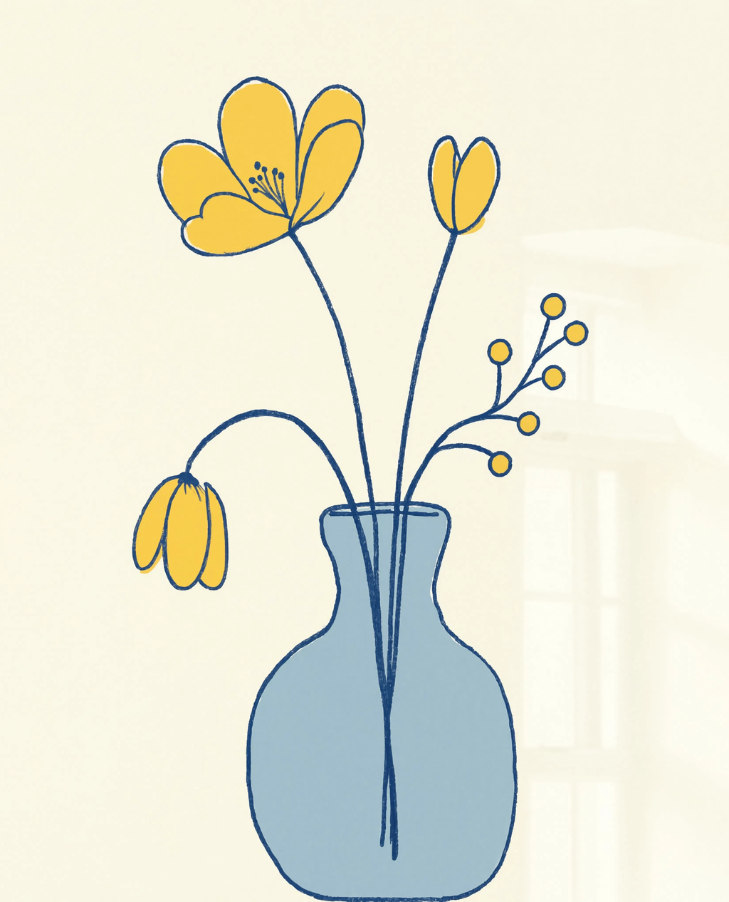 Minimalist Floral Study | Contemporary Botanical Wall Art Print