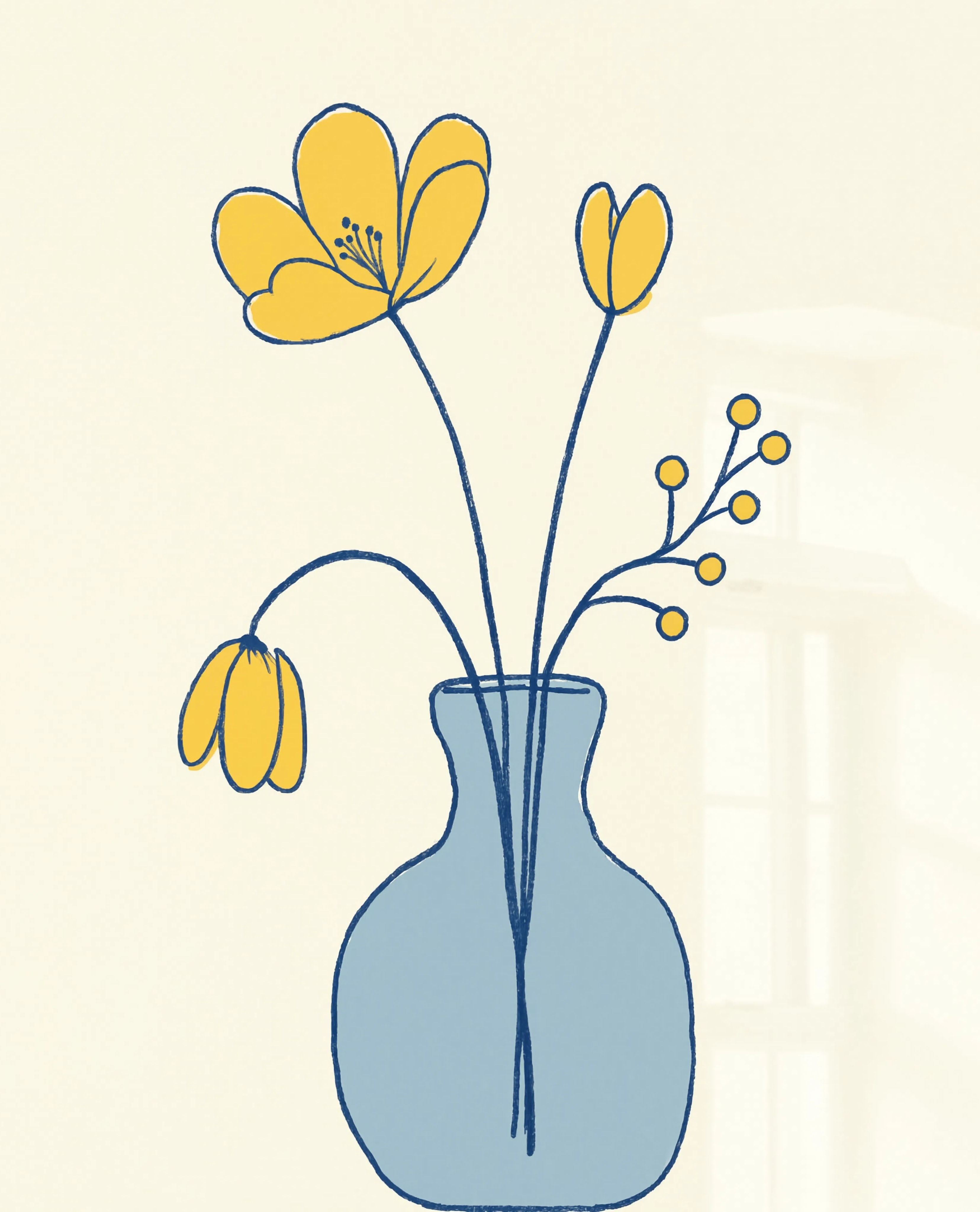 Minimalist Floral Study | Contemporary Botanical Wall Art Print