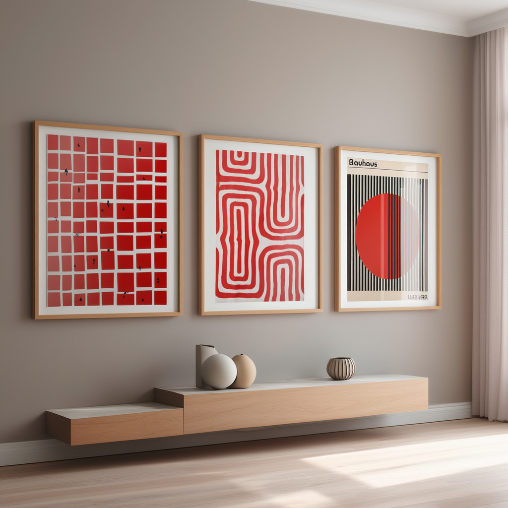 Set of 3 TRF Geometric – Bauhaus-Inspired Wall Art Prints