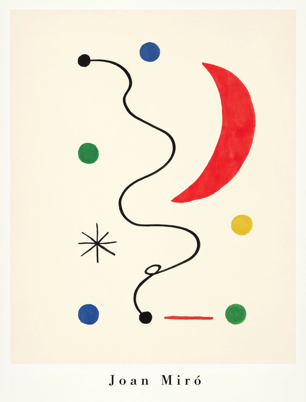 Set of 2 Soft-Serve Cup & Abstract Modernist Print | Miró-Inspired Contemporary & Kitchen Wall Art Set