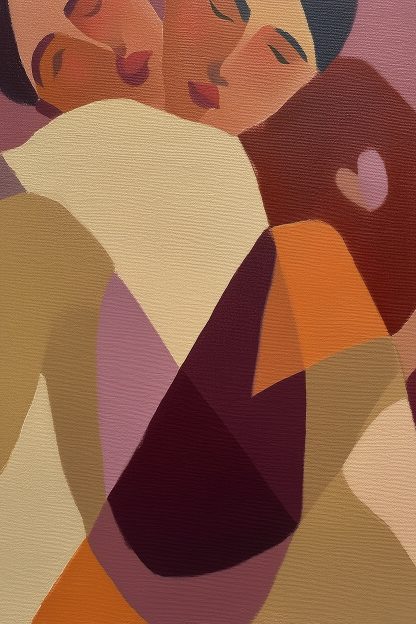 Set of 3 Modernist Embrace Prints – Minimalist Wall Art