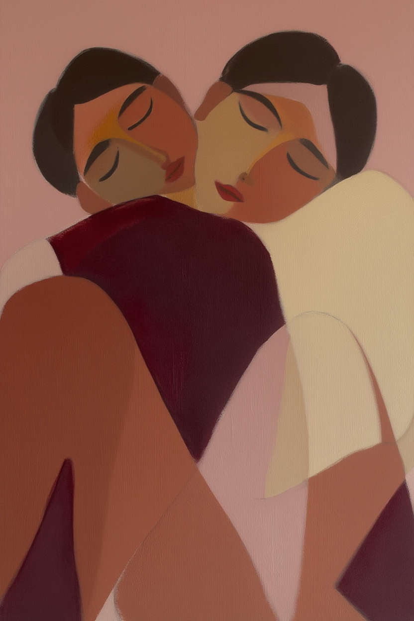 Set of 3 Modernist Embrace Prints – Minimalist Wall Art