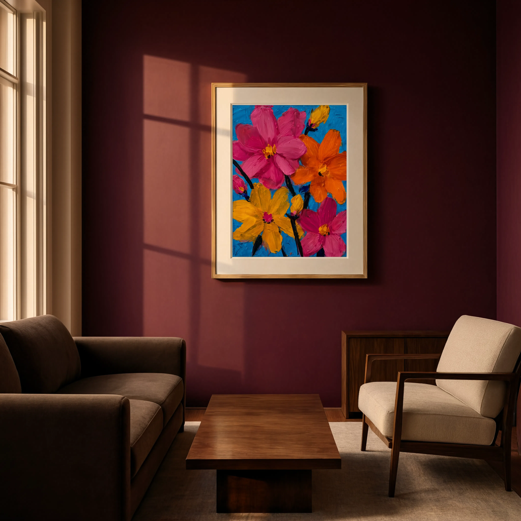 Vivid Blooms II | Contemporary Floral Wall Art Print