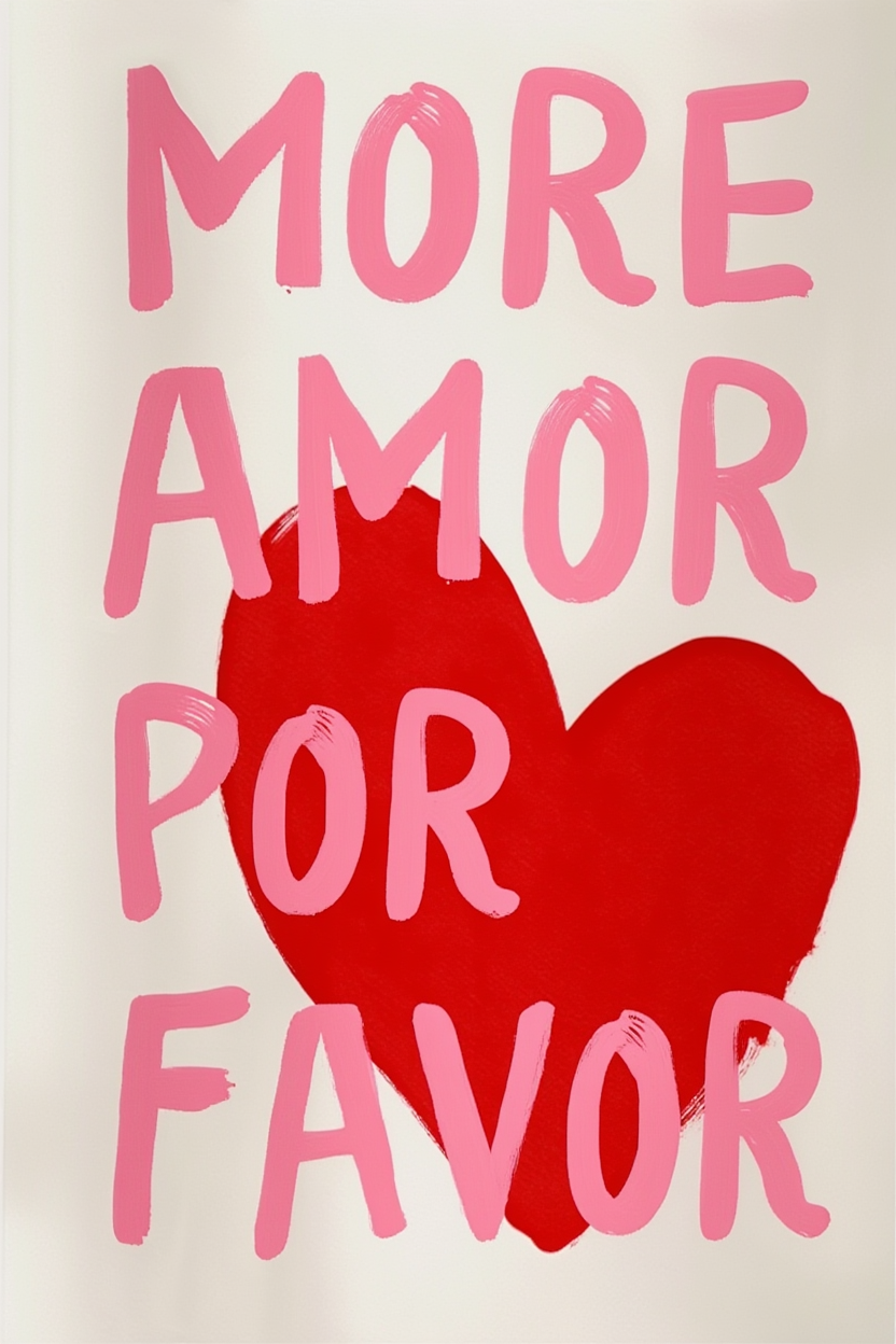 More Amor Por Favor – Minimalist Love Print - Hakyarts