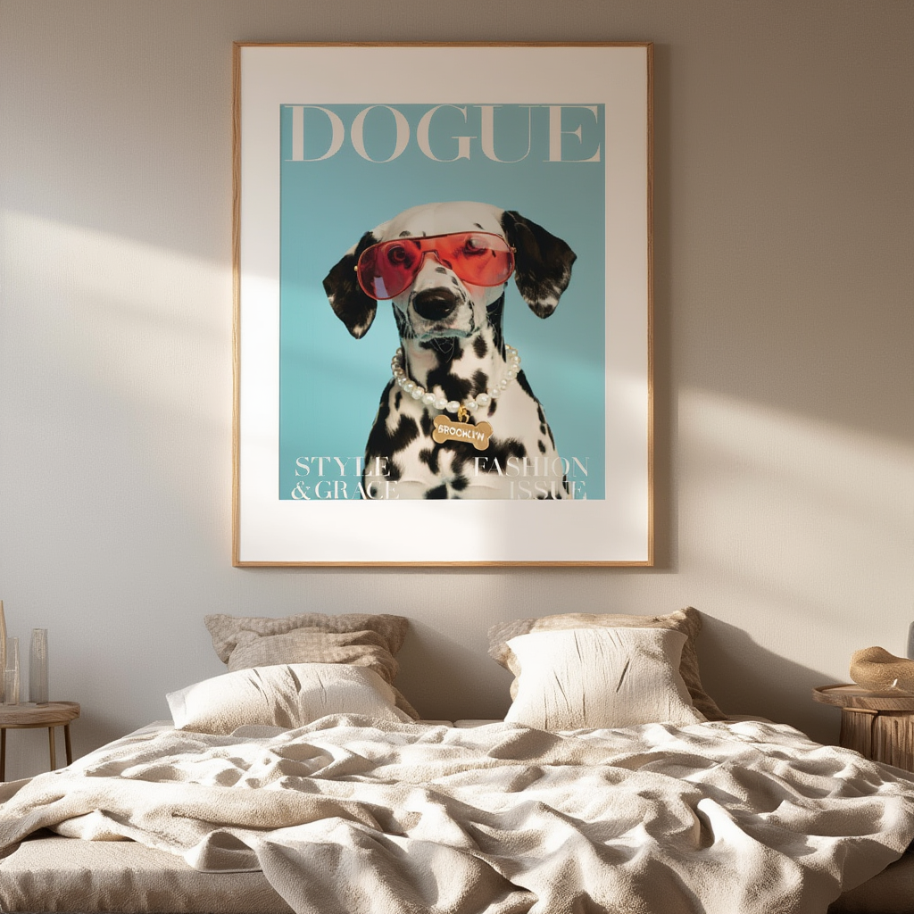 DOGUE – Dalmatian Blue Wall Art Print | Modern Fashion Dog Poster | Minimalist Pet Decor