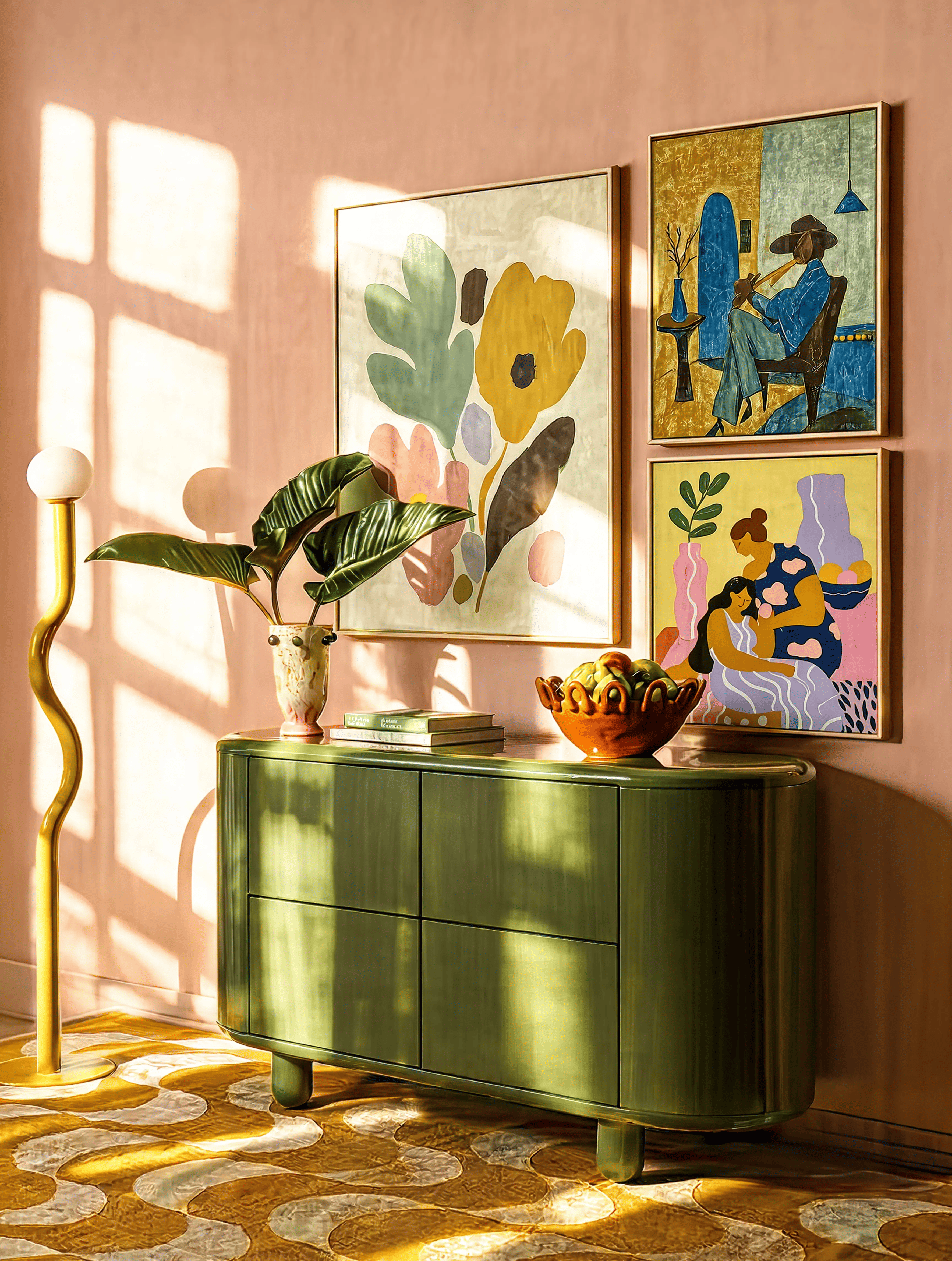 Set of 3 Painterly Florals & Figurative Studies | Contemporary Gallery Wall Art Set