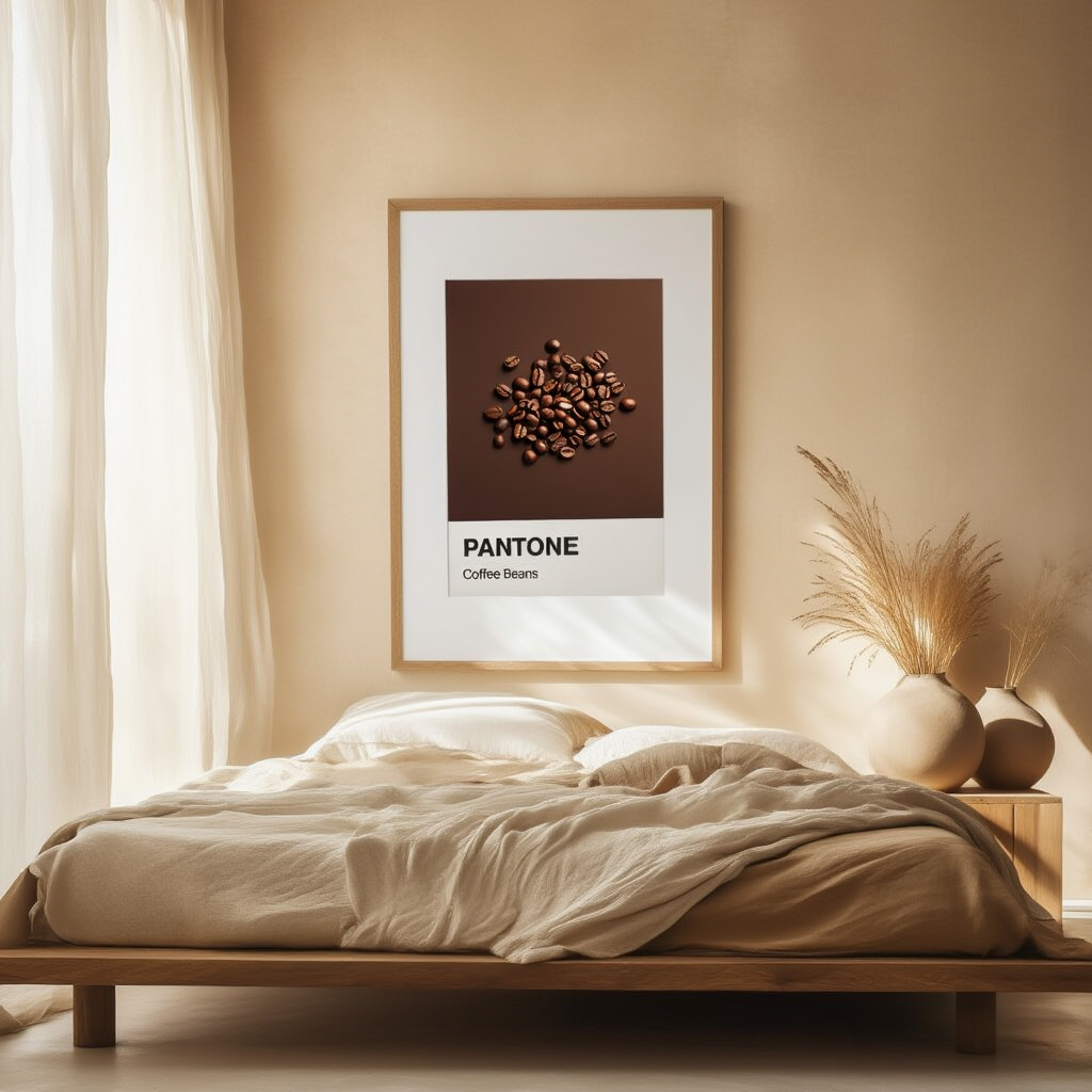 Pantone Inspired Dark Coffee Beans – Minimalist Color Code Art Print