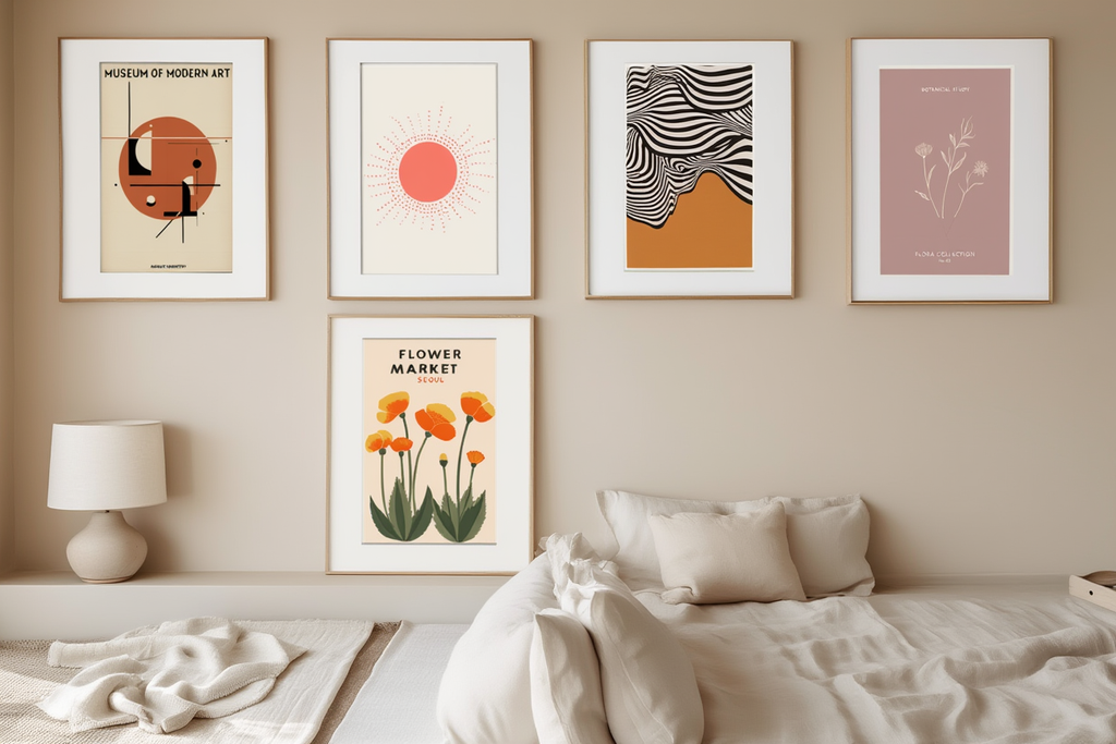 5 Modern Art Prints – Contemporary Gallery Wall Collection for Living Room, Bedroom & Office Decor - Hakyarts