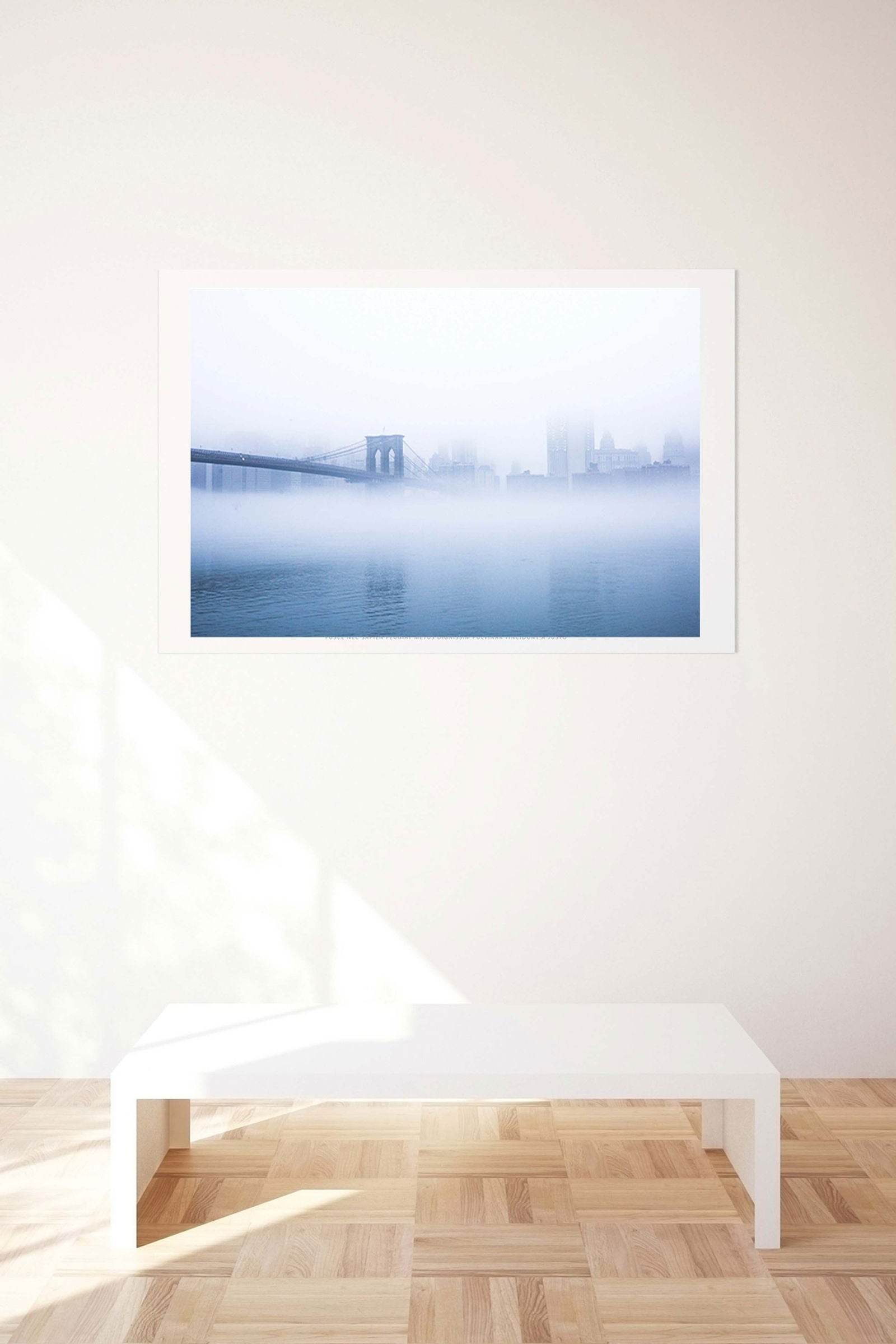 Morning Mist Brooklyn Bridge Poster - Hakyarts