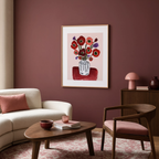 Crimson Bouquet Study I | Contemporary Floral Art Print