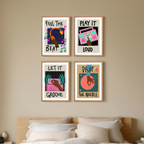 Set of 4 Music Prints – Minimalist Music Wall Art