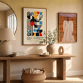 Set of 2 Wall Art Prints – Desert Revenue Figurative Art & Primary Balance Bauhaus Abstract Composition